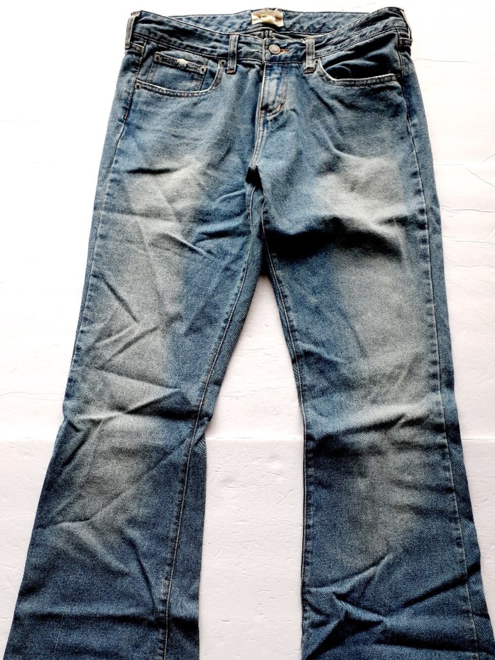 Vintage Y2K Abercrombie & Fitch Womens Jeans Flared Faded Whiskered Denim 6
